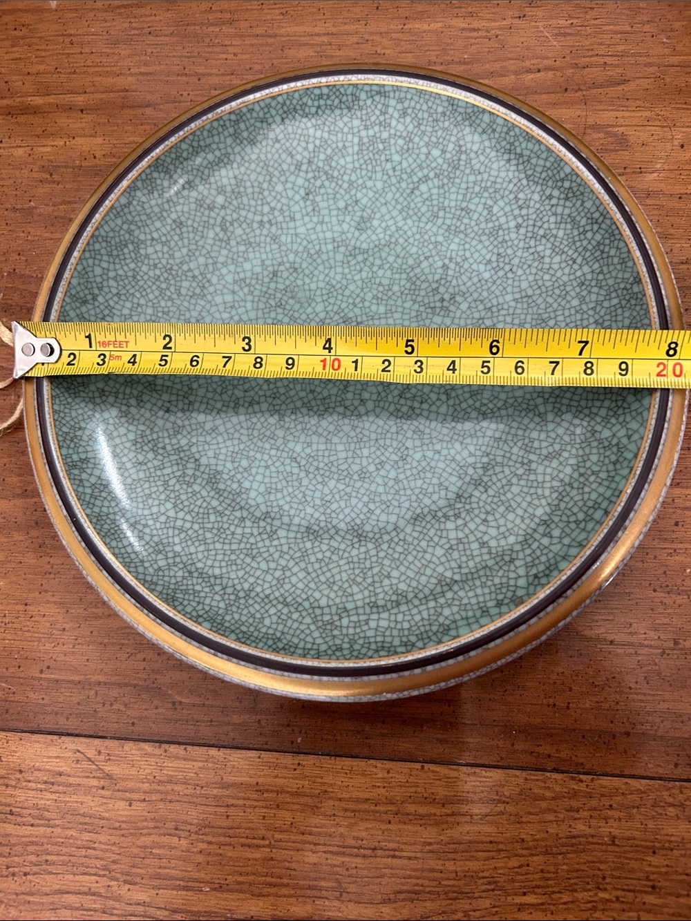Royal Copenhagen Thorkild Olsen Green Plate Dish 457/4023 Crackle Glaze Vintage